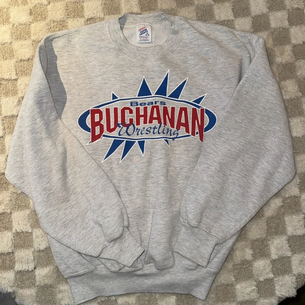 Jerzees vintage Buchanan Wrestling Gray Sweater